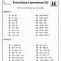 Factoring Expressions Worksheet 7th Grade