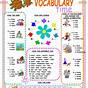 English Vocabulary Activity Worksheets
