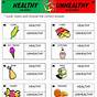 Healthy Food Vs Unhealthy Food Worksheet