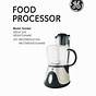 Ge Food Processor Manual