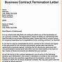 Sample Letter To End Contract Of Service