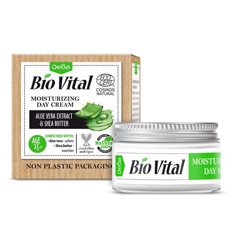 DeBa Bio Vital овлажняващ дневен крем за лице с алое вера и масло от ...