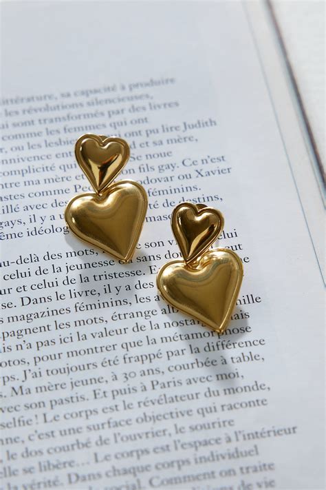 18k Gold Plated Coated Love Earrings Gold – Boiilife