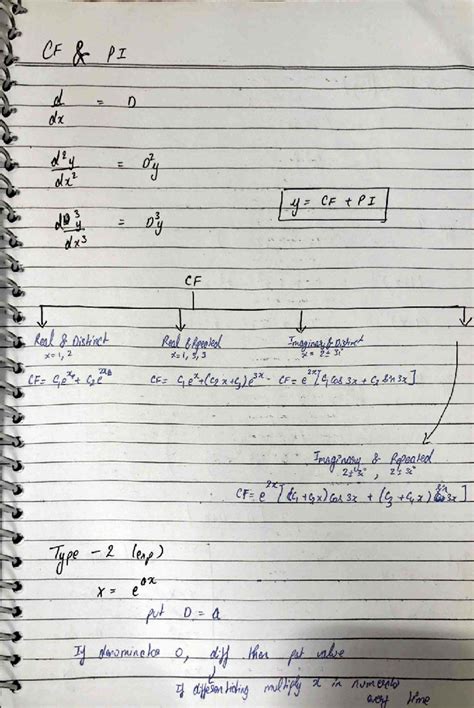 CF & PI Summary: Cauchy & Legendre Linear Equations for Exams - Studocu