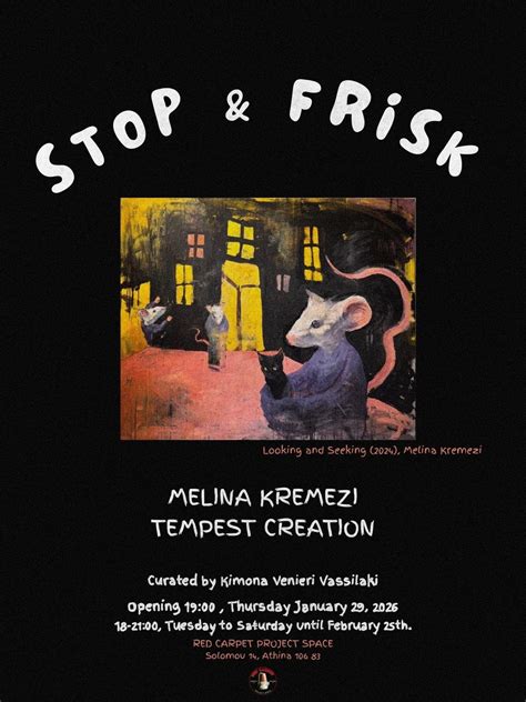 SAVETHEDATE: STOP & FRISK Exhibition Opening, Solomou 14, 10683 Athens ...