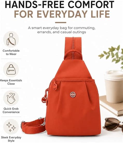 (Buy 1 Get 2 Free) Sling Backpack for Women, Water-Resistant Crossbody ...