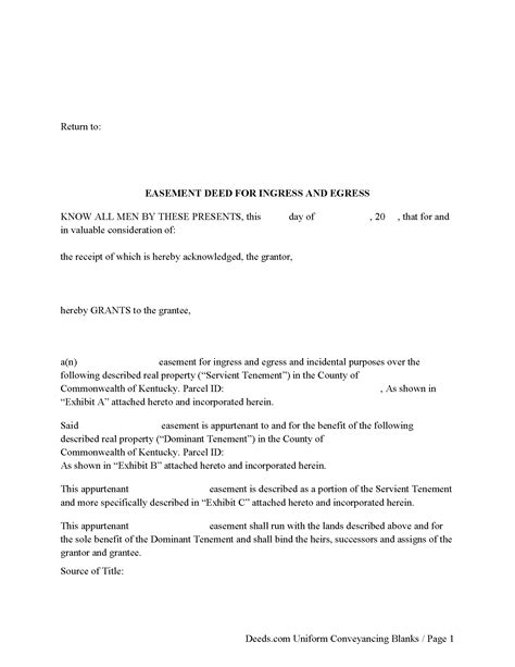Gallatin County Easement Deed Form | Kentucky | Deeds.com