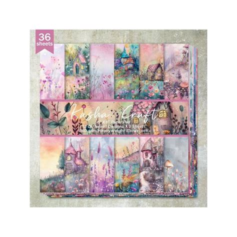 36 Sheets 6-inch Scrapbooking Paper - Pink Dreamland Castle Background ...