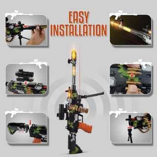 VIHU Army Style Machine Gun Toy with Stand & Carry Strap, Flashing ...