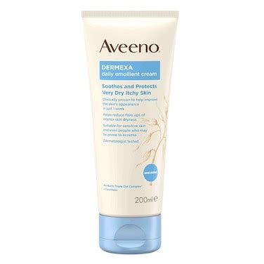 Buy Aveeno Dermexa Daily Emollient Cream For very dry itchy skin 200ml ...