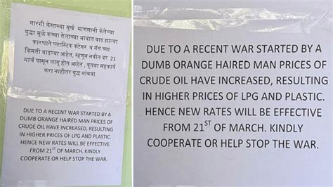 Pune eatery blames ‘orange-haired man’ for LPG price hike, notice goes ...