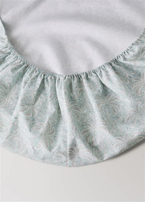 90 cm-es ágyra való perkálpamut lepedő pálmamintával - Home | MANGO Hungary