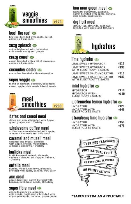 Menu of Monkey Magic - The Juice Bar, Srirangam, Tiruchirappalli ...