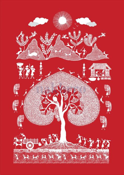 Tree of Community Life | Warli Art Print | Nakhrro