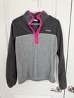 Womens Columbia Fleece Pullover, Size M, Pink/Gray, 1/4 Snap button | eBay
