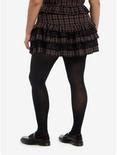Dark Red Plaid Ruffle Tiered Mini Skirt Plus Size | Hot Topic
