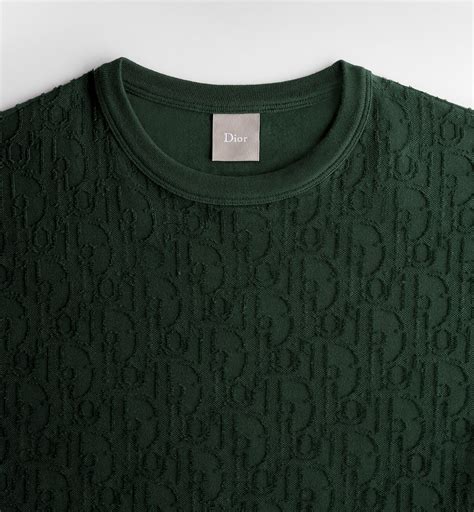 Dior Oblique T-Shirt, Relaxed Fit Deep Green Cotton Jersey | DIOR IN