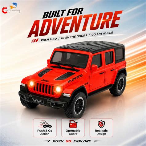 Chigy Wooh Die Cast Jeep Toy Car for Kids Push & Go with Light & Horn ...