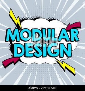Conceptual caption Modular Design. Business concept product designing ...