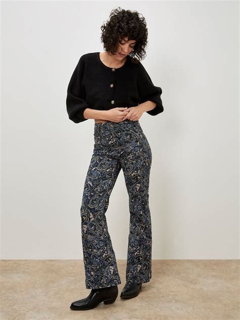 Buy Apricot Blue Paisley Print Kick Crop Flare Jeans from Next India