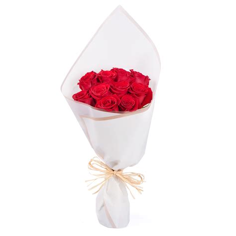 Order 10 Red Roses Bouquet Online | Same-Day Delivery UAE - Fnp.ae