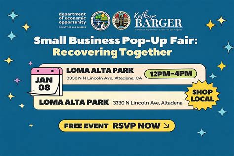 2026 Small Business Pop-Up Fair: Recovering Together, Loma Alta Park ...