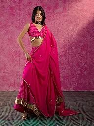 Buy RANI PINK MOTHDA LEHENGA SET | Radha Threads
