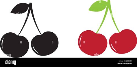 Vector Colorful Cherry Fruit Illustration Design Stock Vector Image