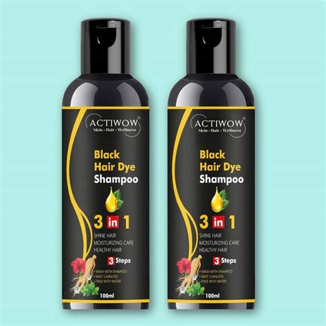 ACTIWOW Black Hair Color Shampoo for Smooth Black Look - Price in India ...