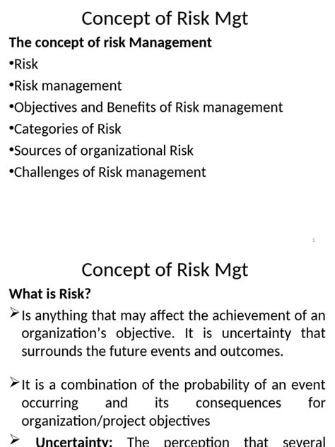 Topic 1 Concepts of Risk Management-1 | PDF | Financial Risk | Risk