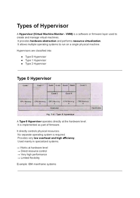 Types of Hypervisor - Unit 5 Overview and Classifications - Studocu