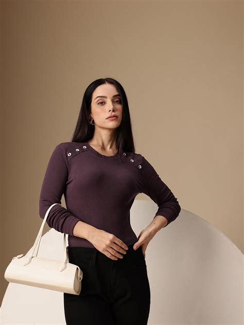 Buy Chemistry Ribbed Long Sleeves T Shirt - Tshirts for Women 31112507 ...