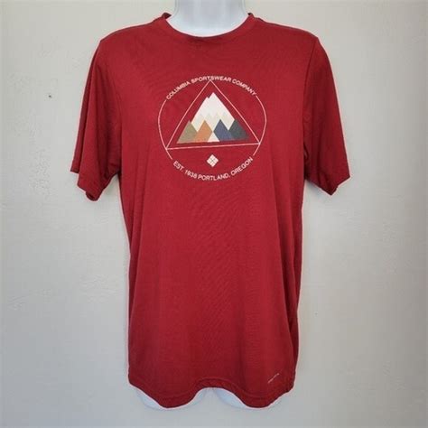Columbia Women's Small Red Short Sleeve T-shirt Graphic Tee Mountain ...
