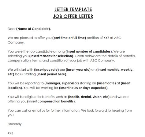 12+ FREE Offer Letter Formats [WORD & PDF] - Word Excel Samples