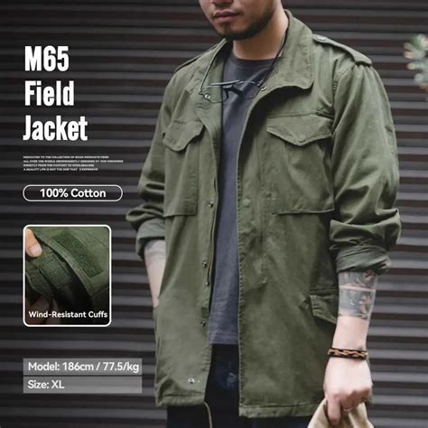 Maden Retro M65 Field Jacket for Men Green Outdoor Windbreaker Winter ...