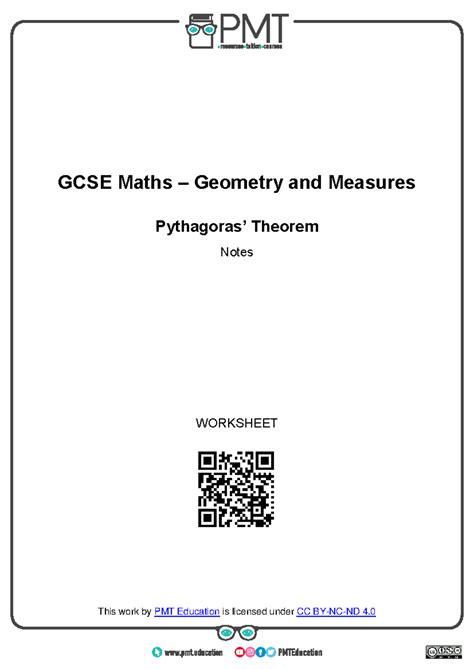 GCSE Maths Geometry & Measures: Pythagoras' Theorem Notes - Studocu