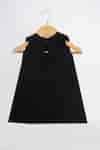 Buy Black Crepe Bows Embellished Sleeveless Dress For Girls by Lil ...