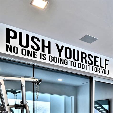 Amazon Com My Vinyl Story Push Yourself Motivational Wall Art Gym Wall Decor Decal Quote