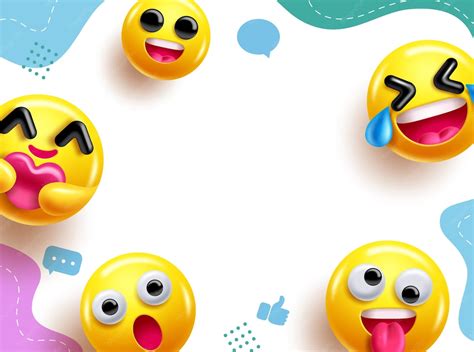 Emoji social media background template clipart colorful 3d emoji with ...