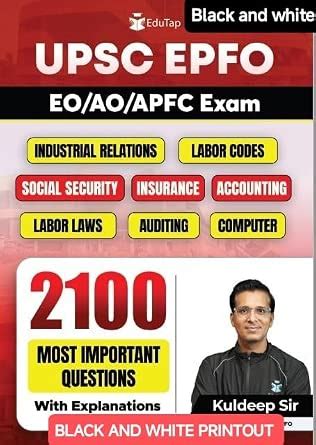 Buy EduTap UPSC EPFO EO/AO/APFC Exam 2026 Complete Subject 2100 ...