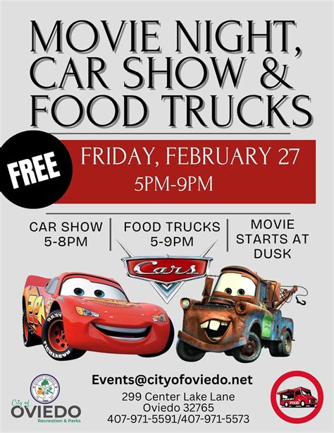 Movie, Car Show and Food Truck Night, Oviedo Amphitheater, 27 February ...