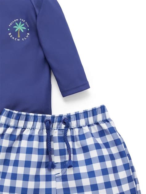 Buy Purebaby Blue Board Short & Rashie Swimsuits from Next India