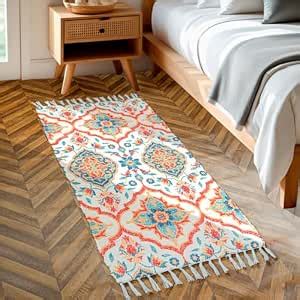HOMADORN Handmade Printed Rug | Washable Sustainable Area Rug | Soft ...