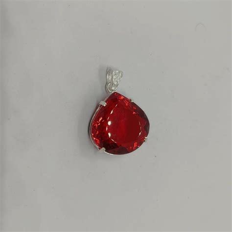 Buy Handmade Pear Shape Ruby 90–100 Ct Pendant With Silver Chain | July ...