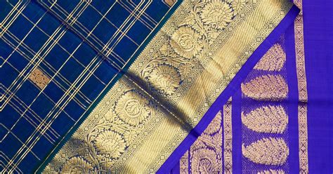 Venkatagiri Silk Checks And Butta Blue Saree | Kankatala