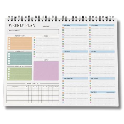 Hippie Toobi Weekly Planner with Habit Tracker | Undated Spiral Bound ...