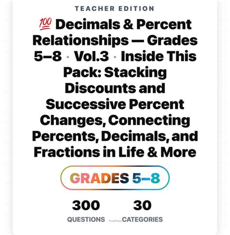Real world percent decrease examples - Math Practice (Grades 5-8)