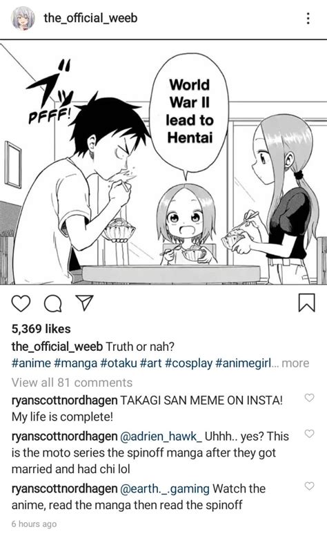 Takagi San Memes Are Becoming Mainstream I Really Hope That It Get