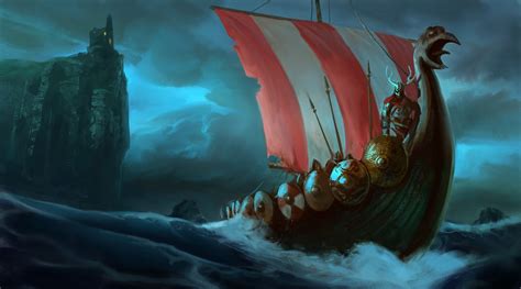 Download Drakkar Boat Fantasy Viking Hd Wallpaper By Jon Gregerson