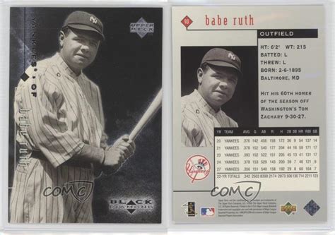 1999 Upper Deck Black Diamond 90 Babe Ruth New York Yankees Baseball